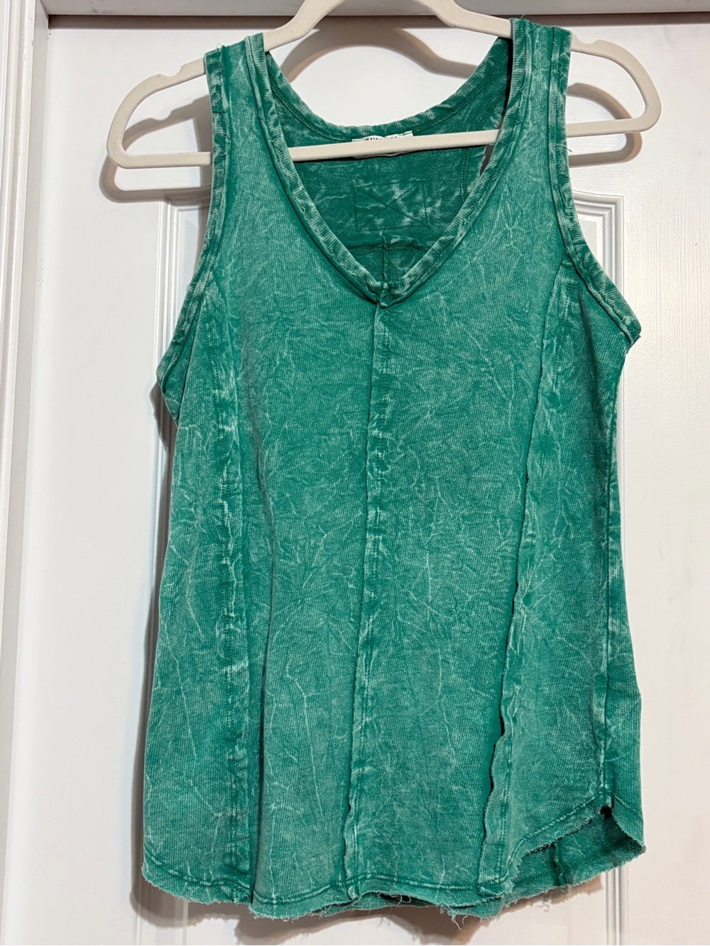 Zenana Outfitters Teal V-Neck Washed Tank
